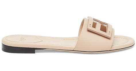 fendi sandals logo|Fendi logo leather slide sandals.